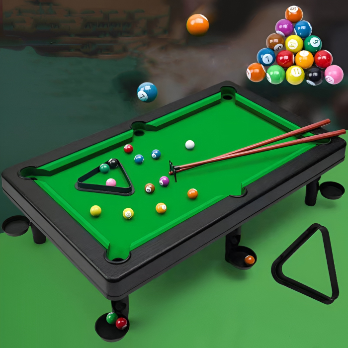 Masă de biliard pentru copii 39,5 cm – Mini Snooker de masă cu bile și tacuri incluse, joc distractiv 3+ ani [2]
