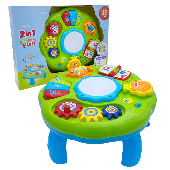 Masă Interactivă Muzicală 2-în-1 pentru Copii 18+ luni – Sunete, Lumini, Activități Educaționale | Learning Table [1]