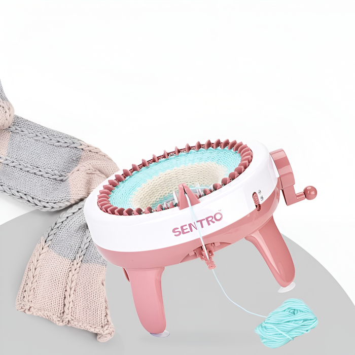 Mașină de Tricotat Sentro pentru Copii – Knitting Machine 40 Ace, Jucărie Creativă pentru Fete, Căciuli & Eșarfe, Roz [2]