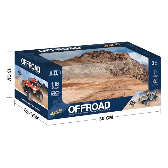 Mașină Offroad cu Telecomandă 1:16 – Speed Thunder RC Buggy, Roți Mari, 4 Canale, Jucărie pentru Copii 3+ [4]