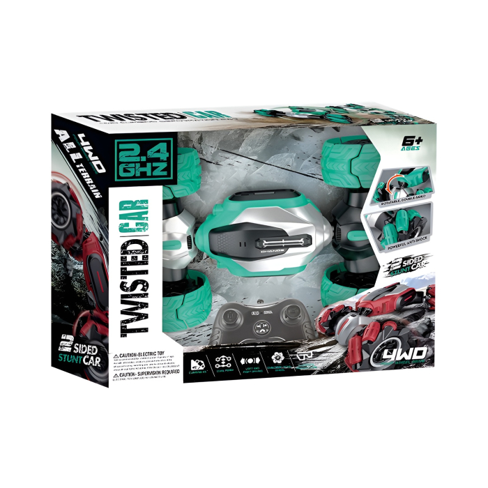 Mașină RC Stunt Twisted Car 4WD – 2.4GHz, Amfibie, Rotație 360°, Două Fețe, Off-Road [2]