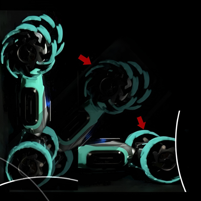 Mașină RC Stunt Twisted Car 4WD – 2.4GHz, Amfibie, Rotație 360°, Două Fețe, Off-Road [3]