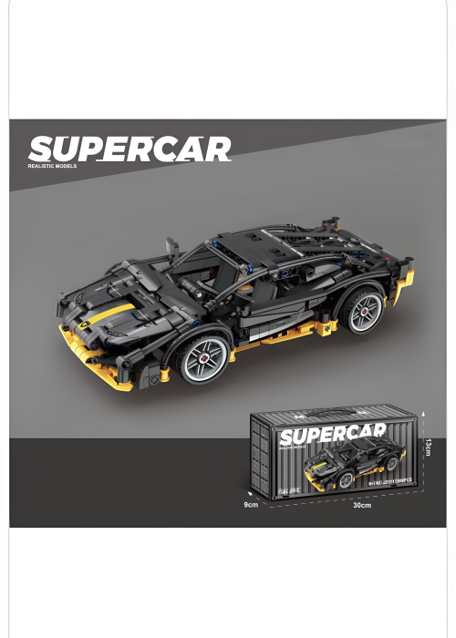 Mașină supercar din piese de construcție – Model sport realist de asamblat, set creativ pentru copii 6+ ani [2]