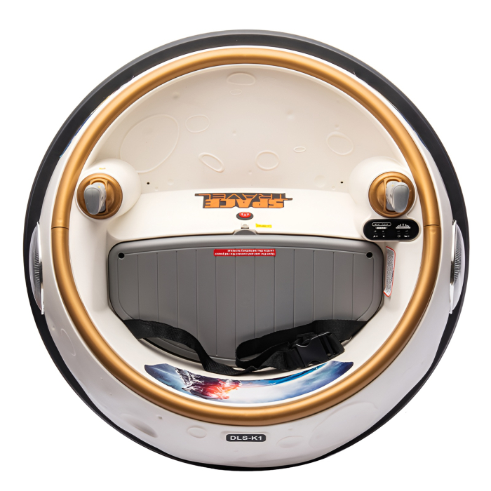 Mașinuță Electrică Bumper Car 360° pentru Copii – 2 Locuri, Bluetooth, Muzică, Bumper Protecție, Space Travel – Alb-Auriu [2]