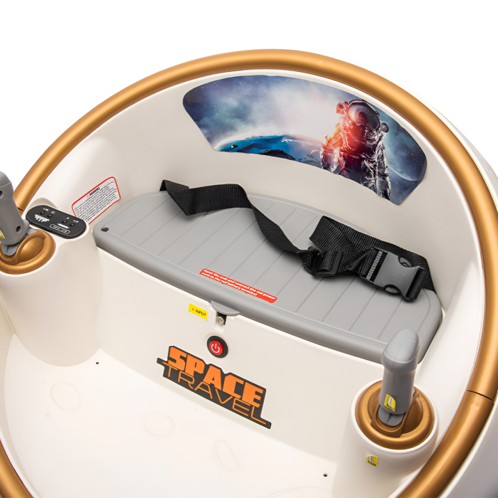 Mașinuță Electrică Bumper Car 360° pentru Copii – 2 Locuri, Bluetooth, Muzică, Bumper Protecție, Space Travel – Alb-Auriu [3]