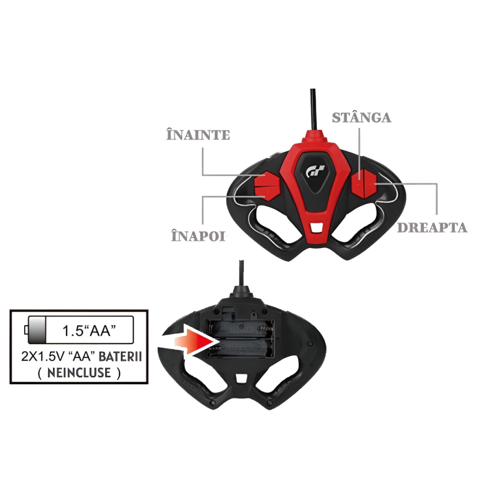 Mașinuță RC Speed Phantom, Telecomandă 2.4GHz, Faruri LED, Încărcare USB– Mașină Sport Cu Telecomandă pentru Copii [2]