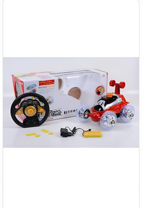 Mașinuță RC Stunt 360° cu Volan Telecomandă, Lumină și Baterie Reîncărcabilă – Jucărie Interactivă pentru Copii [4]