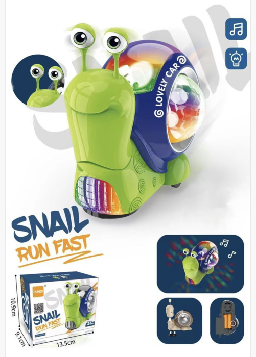 Melc Interactiv cu Lumină și Muzică – Jucărie Electrică cu Proiecție Colorată și Mișcare Automată, 3+ Ani [2]