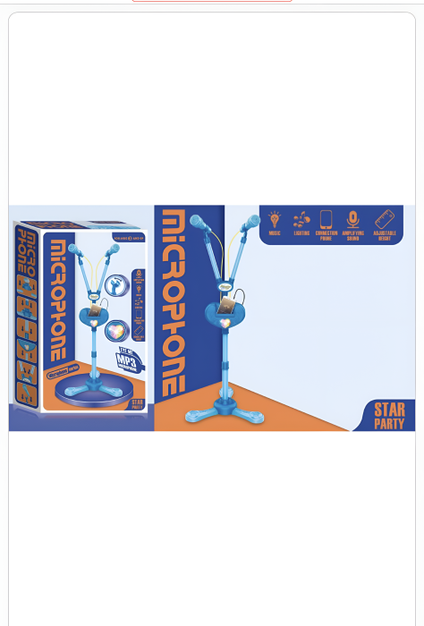 Microfon pe Stativ pentru Copii Star Party – MP3, Lumini, Amplificare Sunet, Înălțime Reglabilă [3]