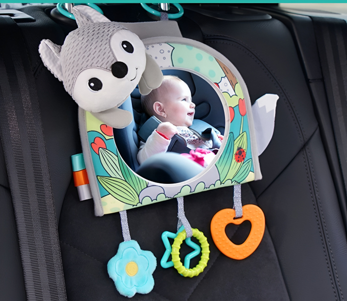 Oglindă Auto pentru Bebeluși cu Jucării Senzoriale – Siguranță, Distracție și Dezvoltare Vizuală, 0+ luni [3]