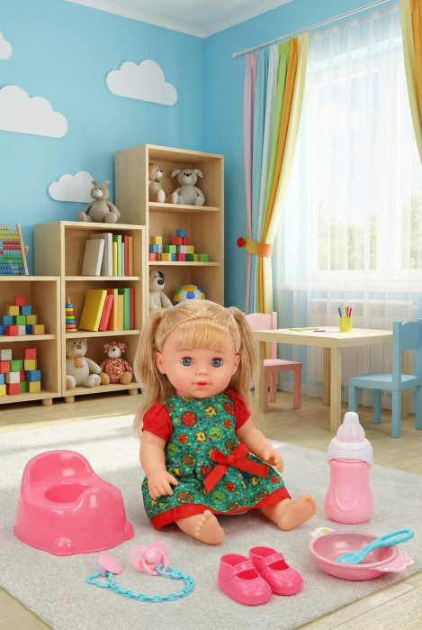 Păpușă Interactivă „Lovely Baby” – Suzetă, Biberon, Oliță, Sunete & Accesorii – Tutu Love [1]