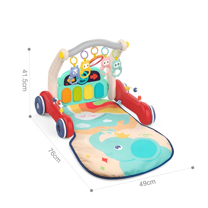 Premergător Bebe 2-în-1 cu Pian și Saltea de Joacă – Centru Activități Interactiv 0+ luni, Jucărie Educațională Multifunțională [3]