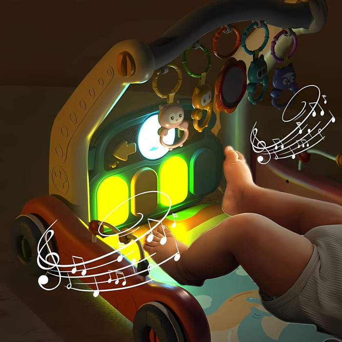 Premergător Bebe 2-în-1 cu Pian și Saltea de Joacă – Centru Activități Interactiv 0+ luni, Jucărie Educațională Multifunțională [2]