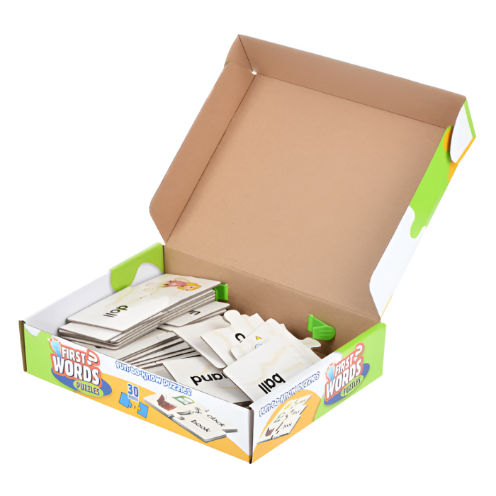 Puzzle Educațional 2 în 1 pentru Copii – Joc Montessori cu Primele Cuvinte și Alimente | 30 Piese, Învățare în Limba Engleză prin Joacă [4]