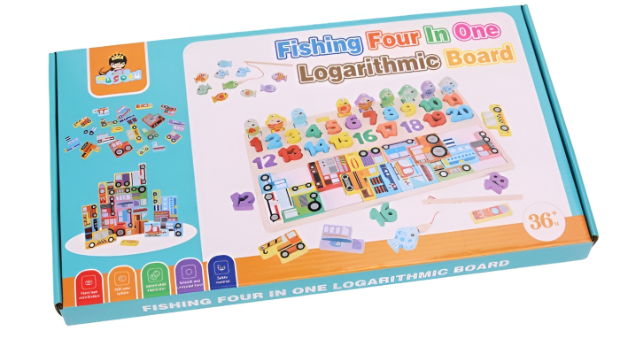 Puzzle Montessori 3 în 1 – Numere 1–20, Pescuit Magnetic și Puzzle Vehicule din Lemn [2]