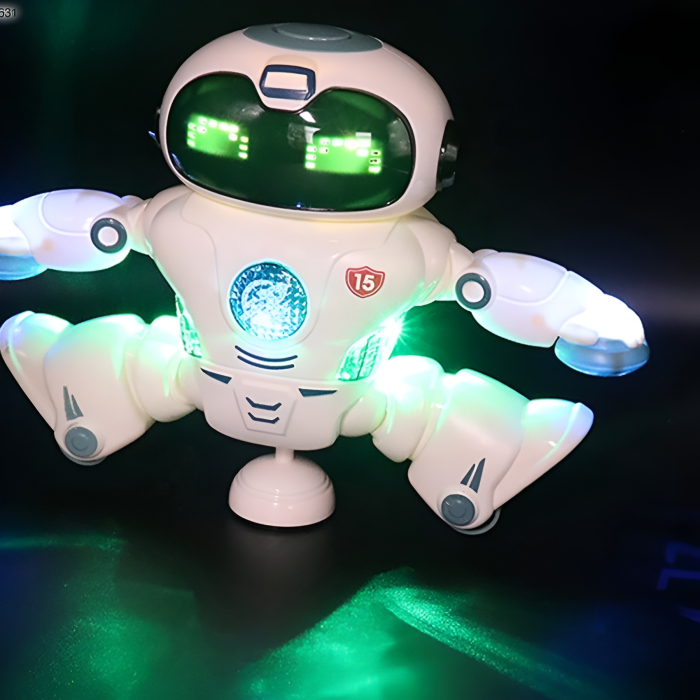 Robot Dansator Rotativ cu Lumini LED și Muzică – Jucărie Interactivă 18,7 cm pentru Copii [3]