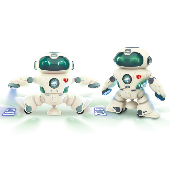 Robot Dansator Rotativ cu Lumini LED și Muzică – Jucărie Interactivă 18,7 cm pentru Copii [5]