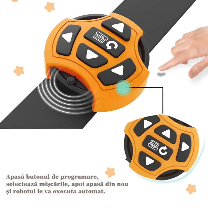 Robot Inteligent cu Control prin Brățară – Funcție de Programare, Lumină și Sunete, Jucărie Interactivă Educativă pentru Copii 3+ Ani [3]