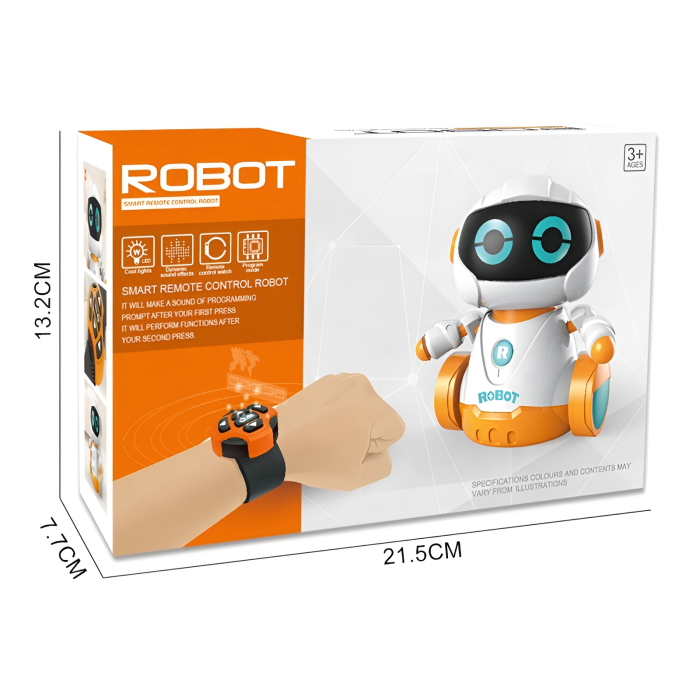 Robot Inteligent cu Control prin Brățară – Funcție de Programare, Lumină și Sunete, Jucărie Interactivă Educativă pentru Copii 3+ Ani [7]