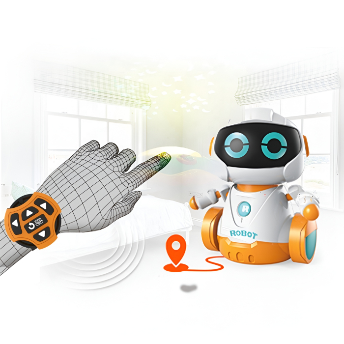 Robot Inteligent cu Control prin Brățară – Funcție de Programare, Lumină și Sunete, Jucărie Interactivă Educativă pentru Copii 3+ Ani [2]