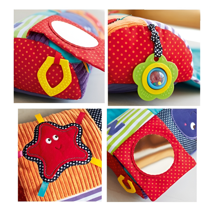 Salteluță de Joacă pentru Bebeluși cu Rulou Interactiv – Tummy Time, Dezvoltare Motrică și Stimulare Senzorială [4]