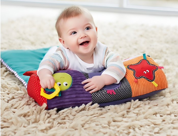 Salteluță de Joacă pentru Bebeluși cu Rulou Interactiv – Tummy Time, Dezvoltare Motrică și Stimulare Senzorială [2]