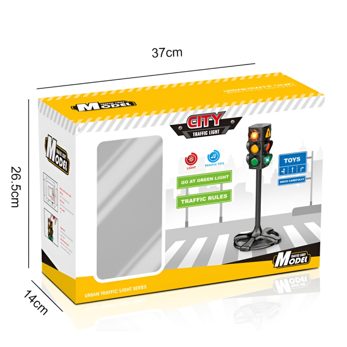 Semafor Interactiv cu Lumini și Sunete – 71 cm, Joc Educativ de Trafic pentru Copii, Model Realist City Traffic Light [10]