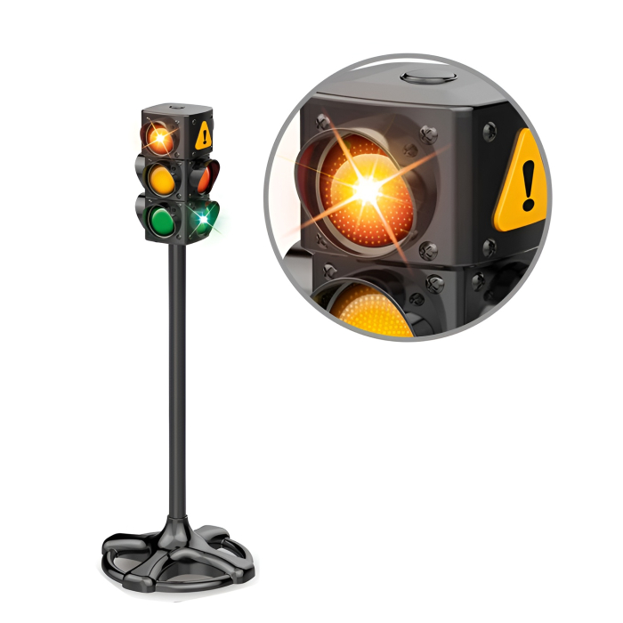Semafor Interactiv cu Lumini și Sunete – 71 cm, Joc Educativ de Trafic pentru Copii, Model Realist City Traffic Light [6]
