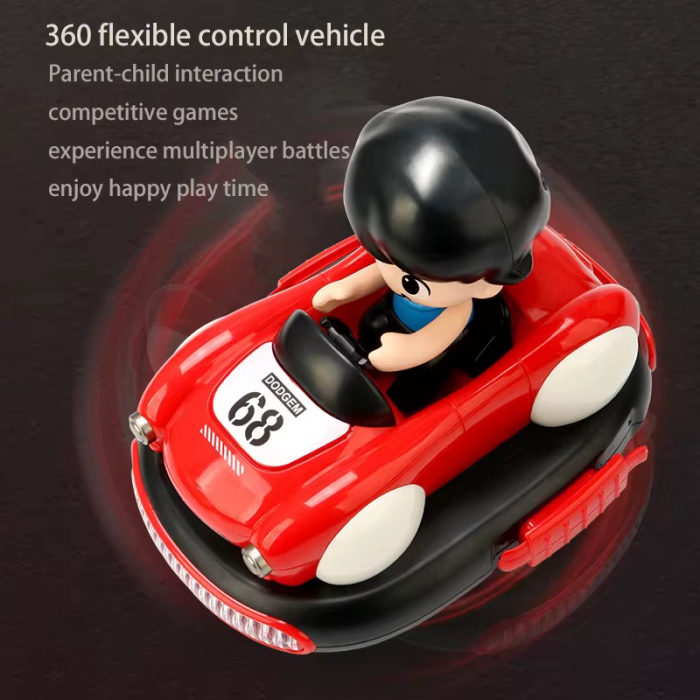 Set 2 Masinute cu Telecomanda 2.4G Bumper Car cu Ejectare Personaj, Lumina LED si Sunete – Jucarie Interactiva RC pentru Copii, 3+ Ani [3]