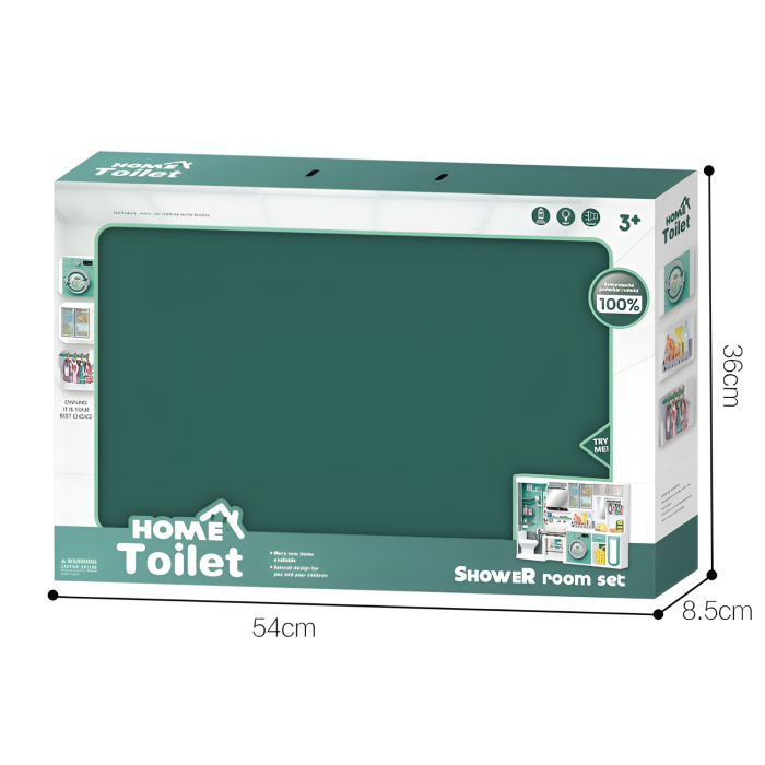 Set Baie și Spălătorie de Jucărie – Home Toilet Shower Room, Cu Duș, Chiuvetă, Mașină de Spălat și Accesorii – Mega Set Realist 54 cm, 3+ [4]