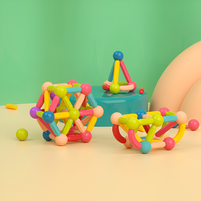 Set construcție magnetic copii 36 piese – Joc educativ STEM cu piese magnetice, 3 ani+ [2]