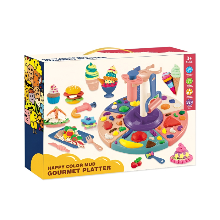 Set Creativ Din Plastilină „Gourmet Platter” – Atelier Culinar Colorat cu Matrițe & Accesorii, 3+ ani [1]