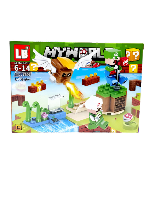 Set de constructie My World Super, tip blocuri compatibile, peisaj tematic interactiv, pentru copii 6+, modele multiple, 80-84 piese [2]