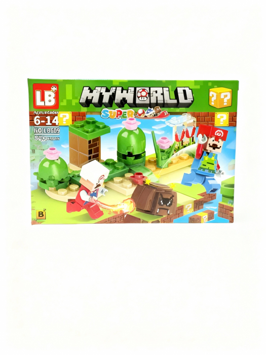 Set de constructie My World Super, tip blocuri compatibile, peisaj tematic interactiv, pentru copii 6+, modele multiple, 80-84 piese [5]