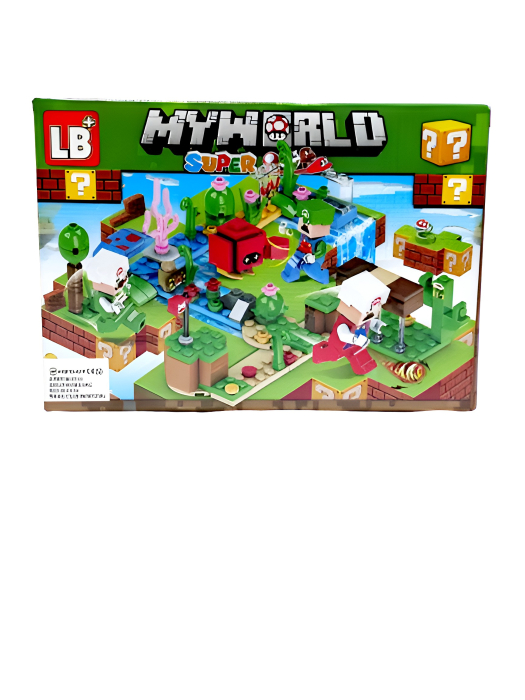 Set de constructie My World Super, tip blocuri compatibile, peisaj tematic interactiv, pentru copii 6+, modele multiple, 80-84 piese [1]