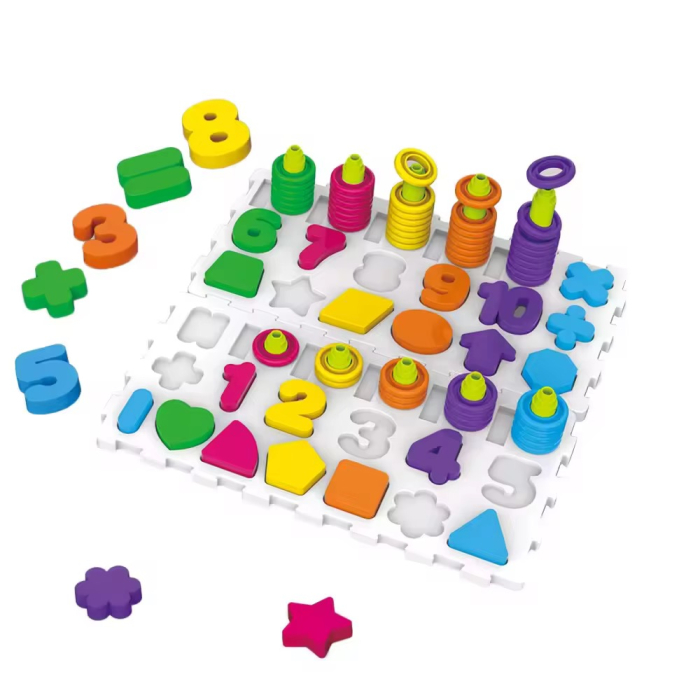 Set educational 177 piese „Cognitive Board” – Recunoastere litere & cifre, forme geometrice, joc didactic creativ [1]