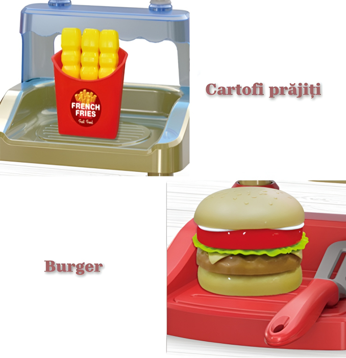 Set Fast-Food și Cafenea pentru Copii, Sunete & Accesorii Interactive,  Joc de Rol Educațional [2]