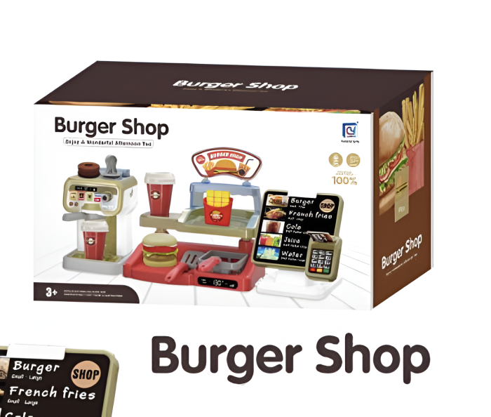 Set Fast-Food și Cafenea pentru Copii, Sunete & Accesorii Interactive,  Joc de Rol Educațional [5]