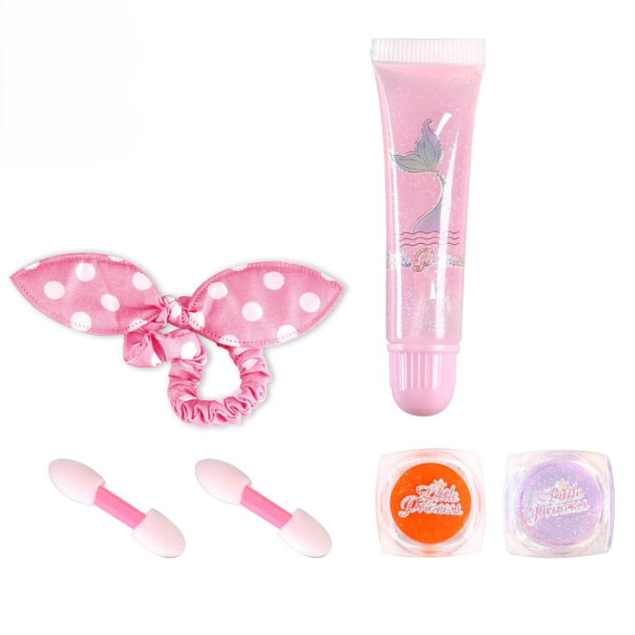 Set Machiaj Copii Little Princess – Total Glitter Makeup, Lacuri, Gloss, Paletă Ascunsă în Ceas, Lampă Heart cu Lumină, 5+ [5]