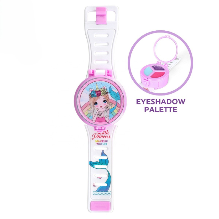 Set Machiaj Copii Little Princess – Total Glitter Makeup, Lacuri, Gloss, Paletă Ascunsă în Ceas, Lampă Heart cu Lumină, 5+ [6]