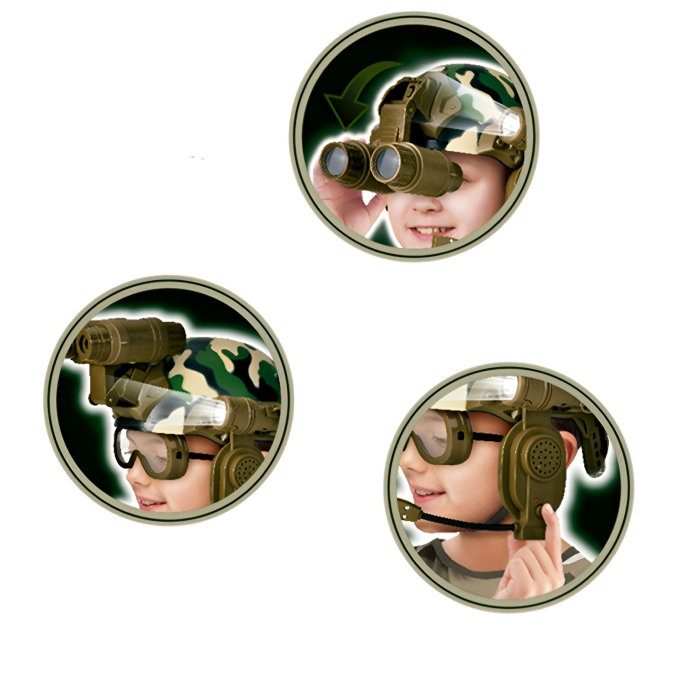 Set Militar True Special Forces/ Set Polițist True Swat – Cască Camuflaj cu Binoclu, Lanternă, Ochelari, Microfon și Sunete – Echipament Soldat/ Echipament polițist pentru Copii 3+ [5]