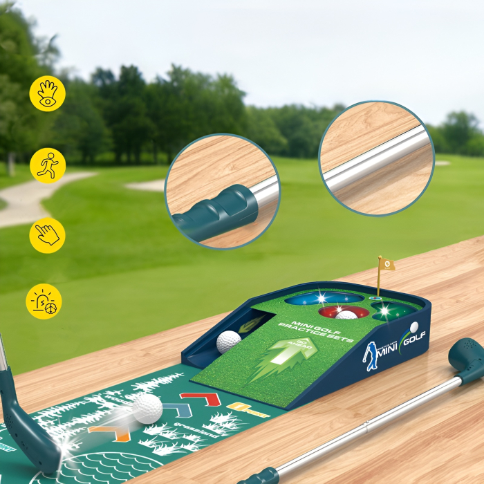Set mini golf pentru copii – Pistă de antrenament cu crose, mingi și obstacole, joc sportiv interactiv, 3+ ani [5]