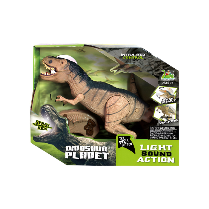 T-Rex Interactiv cu Telecomandă Infraroșu – Lumini, Sunete, Mers Realist & Funcție Spray – Dinosaur Planet [1]
