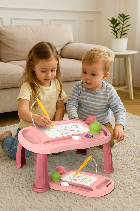 Tablă de desen magnetică multifuncțională pentru copii – Masă interactivă de desen cu stilou magnetic, culori multiple, formare creativă curată și educativă, 3+ ani [1]