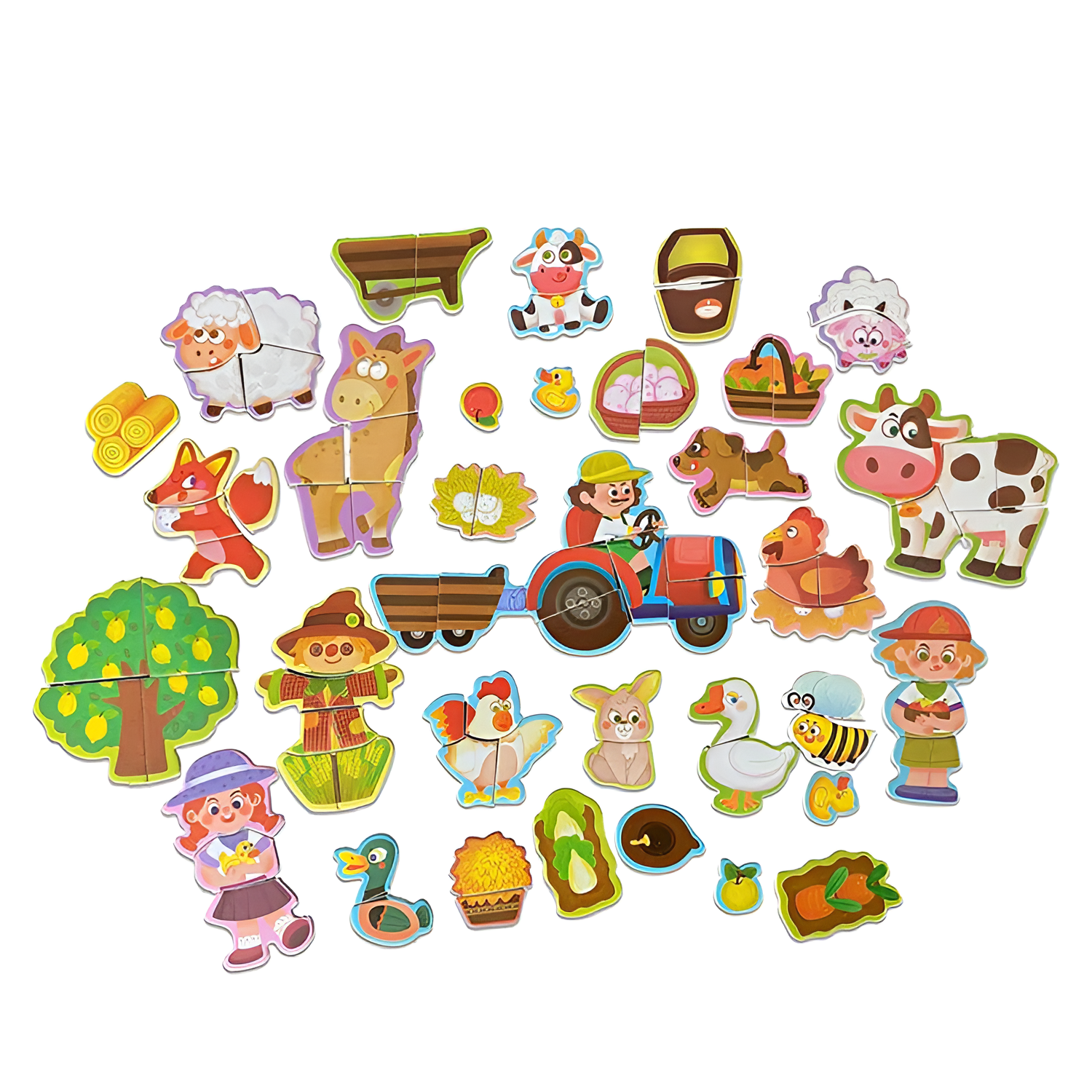 Tabla educativă 3 in 1 din lemn, magnetică și pentru creta, natural/multicolor, 30x23x3cm [4]