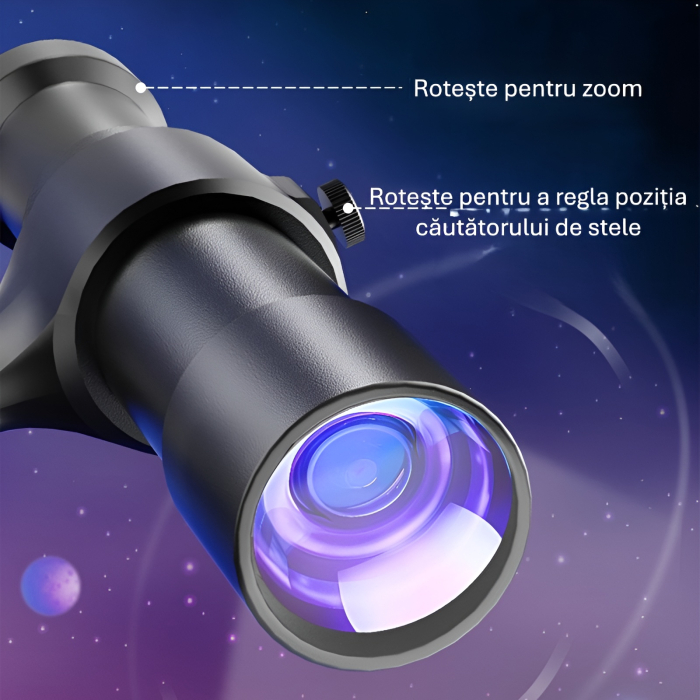 Telescop Astronomic pentru Copii și Începători – Cu Trepied din Aluminiu, Oculare Interșchimbabile și Suport Telefon, 42 cm [3]