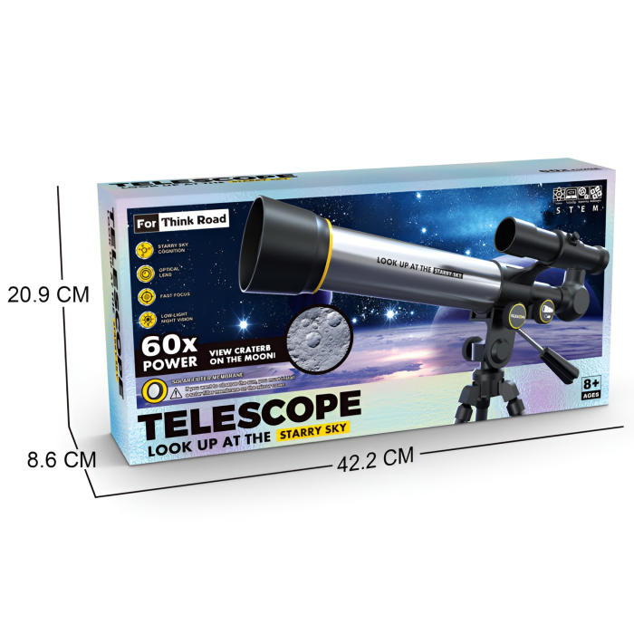 Telescop Astronomic pentru Copii și Începători – Cu Trepied din Aluminiu, Oculare Interșchimbabile și Suport Telefon, 42 cm [5]