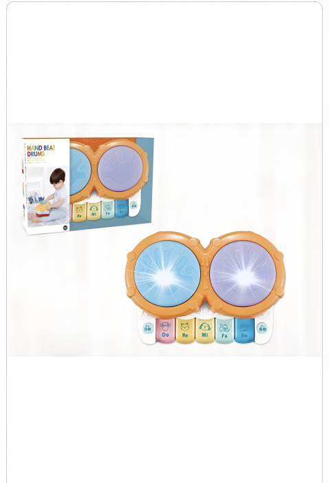Tobă Interactivă Hand Beat Drums pentru Copii – Lumini LED, Sunete Muzicale, Taste Do-Re-Mi-Fa-So [1]
