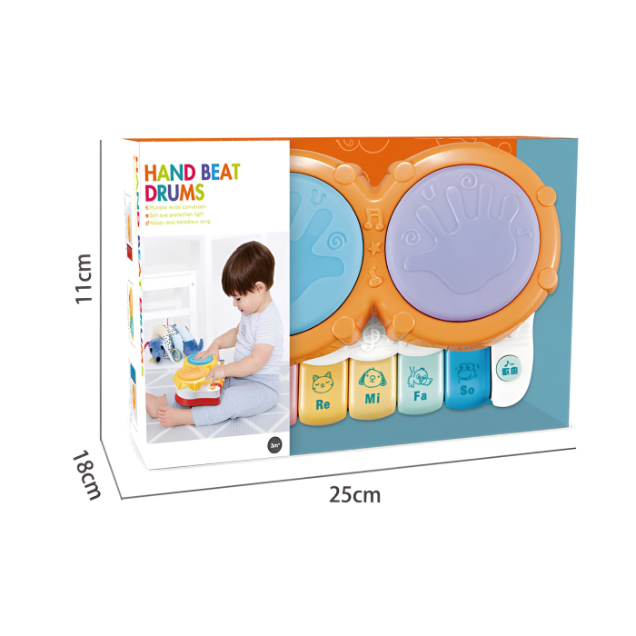Tobă Interactivă Hand Beat Drums pentru Copii – Lumini LED, Sunete Muzicale, Taste Do-Re-Mi-Fa-So [3]