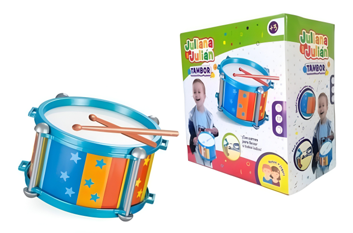 Tobă Muzicală pentru Copii Juliana – Jucărie cu Bețe, Culori Vesele, Dezvoltare Ritm și Coordonare [1]